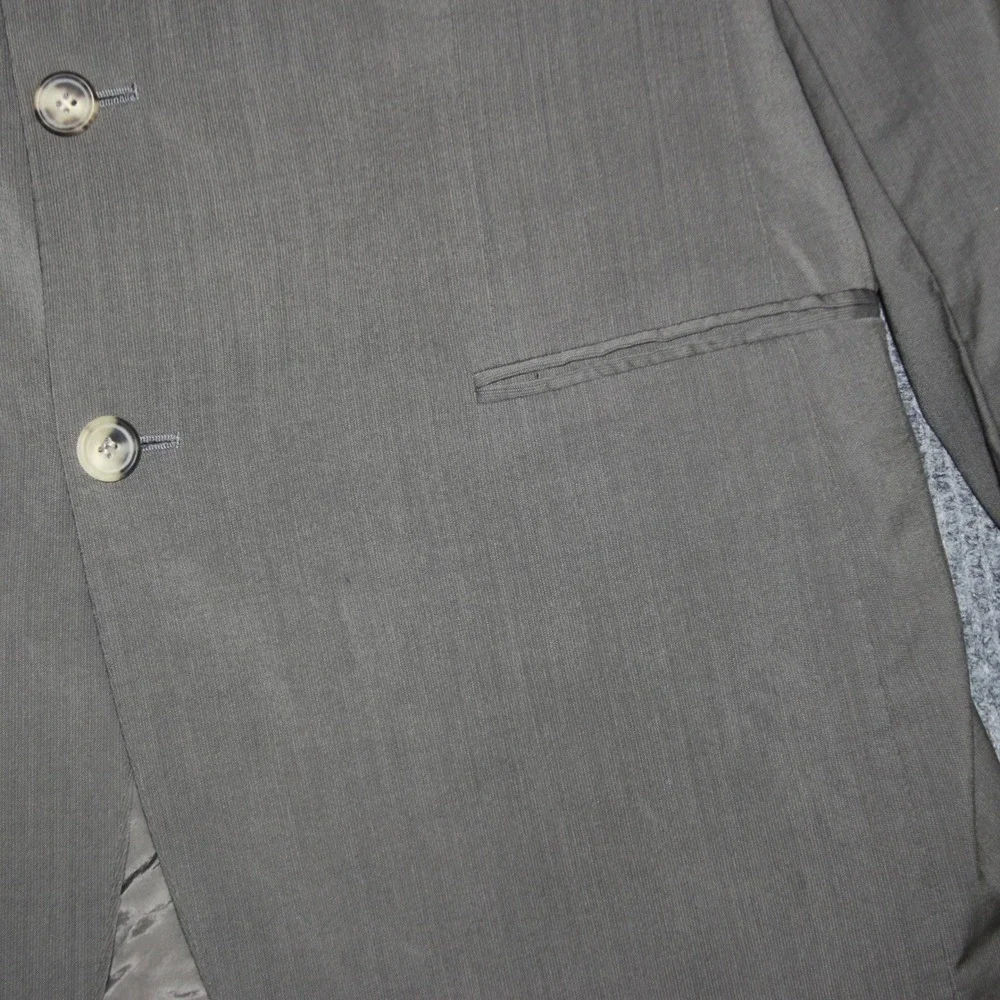 Hugo Boss Blazer Mens 40R Gray‎ Super 100 Wool Single Breasted Flawed